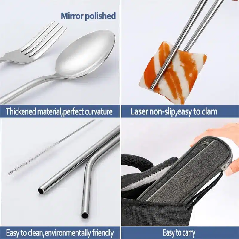 Sturdy Stainless Steel Travel Cutlery Set